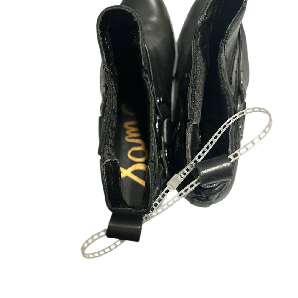 Sam Edelman, Dalma. Black Leather Ankle Boots - Picture 4 of 8